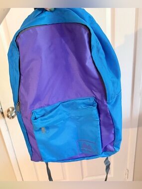 Colorblock Purple and Bright Blue Backpack